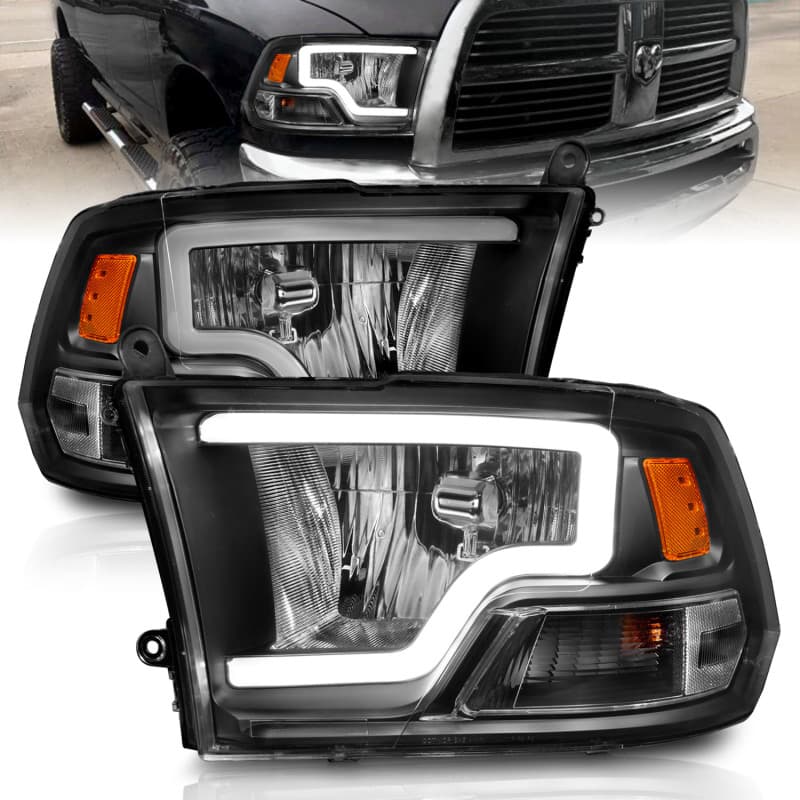 ANZO Crystal Headlights for Vehicle Clear Lens Black Housing 2 pc Set