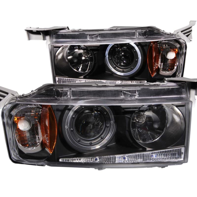 ANZO Projector Headlights for Chevy C6 G2 Pair Clear Lens Black Housing