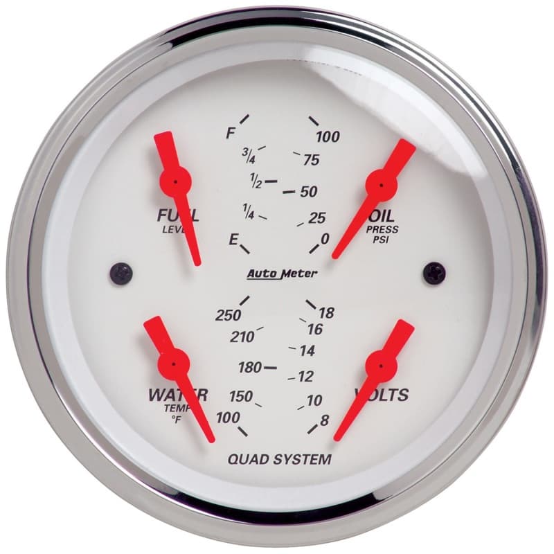 AutoMeter Quad Gauge for Limited Space with Air Core Movements and Senders