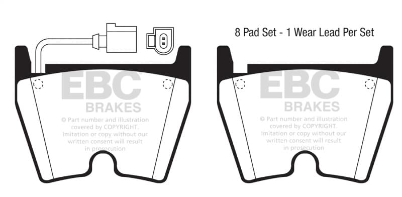EBC Yellowstuff Brake Pad Set for Street and Track Driving Aramid Fiber Compound - Image 2