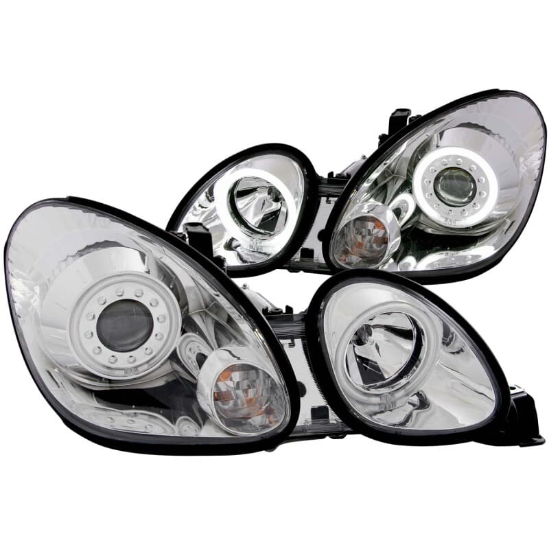 ANZO Projector Headlights for 4Dr Non HID Models Pair Halo Clear Lens Chrome - Image 3