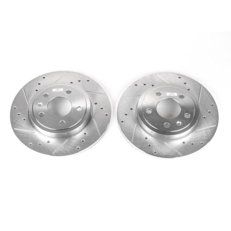 PowerStop Evolution Drilled/Slotted Rotor for OE Fit Silver Zinc Plated