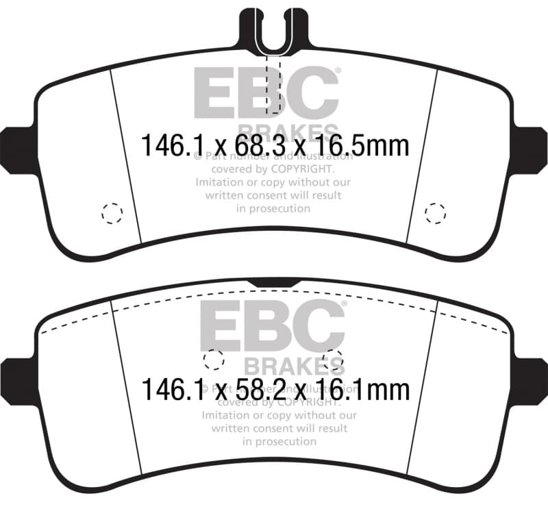EBC Yellowstuff Brake Pad Set for Trucks & SUVs High Friction Off-Road - Image 2