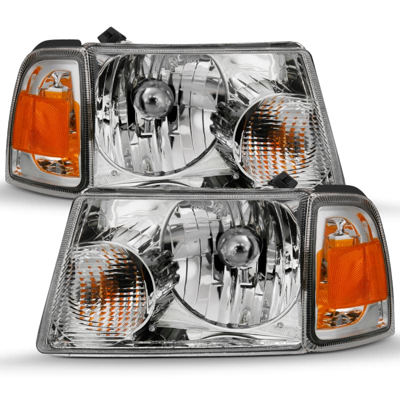 ANZO Crystal Headlights for Non HID Models Clear Lens Chrome Housing Pair - Image 3