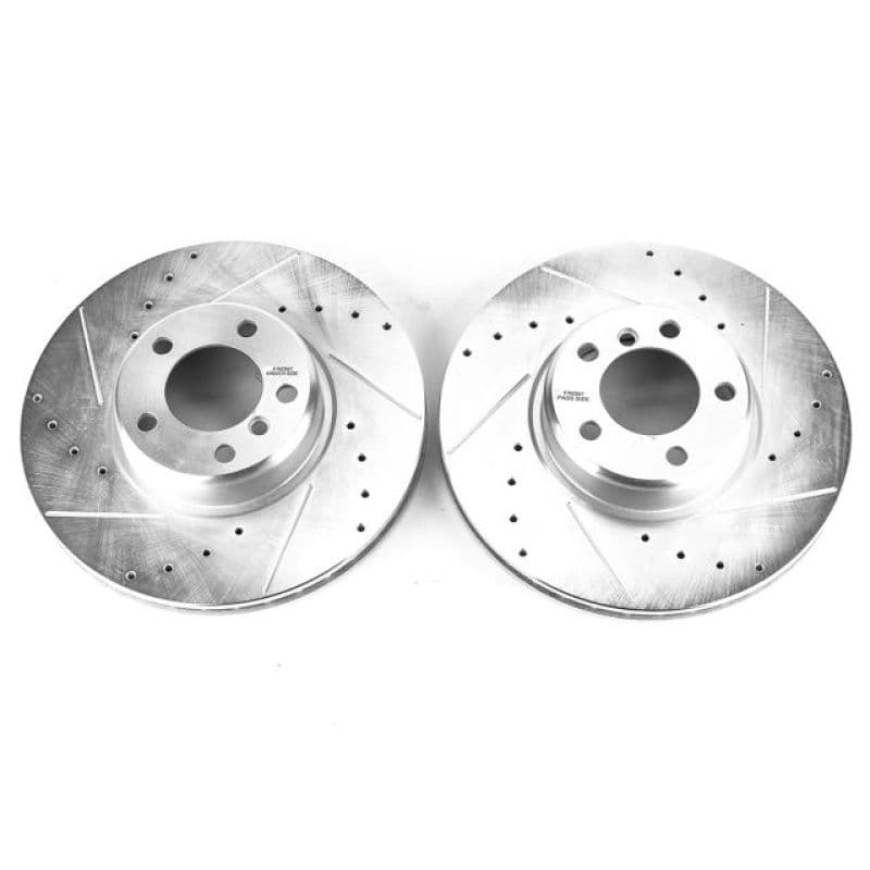 PowerStop Evolution Drilled/Slotted Rotor for OE Fitment Silver Zinc Plated