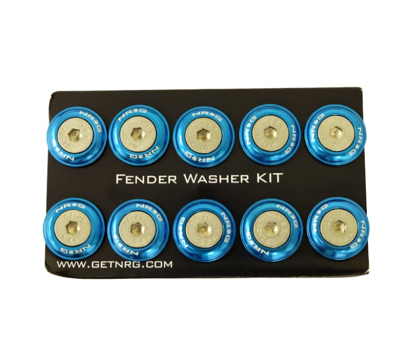 NRG Fender Washer Kit for Plastic w/Rivets Blue Set of 10