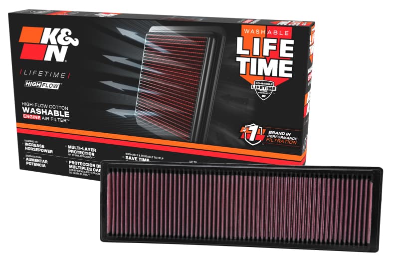 K&N Engineering Drop-In High-Flow Air Filter Washable Reusable - Image 5