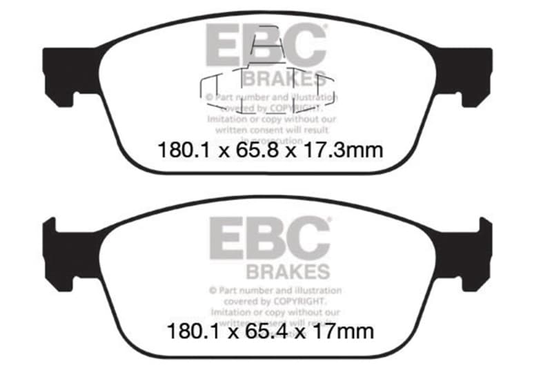 EBC Greenstuff Brake Pad Set for Street Driving High Initial Effect up to 600°C - Image 5