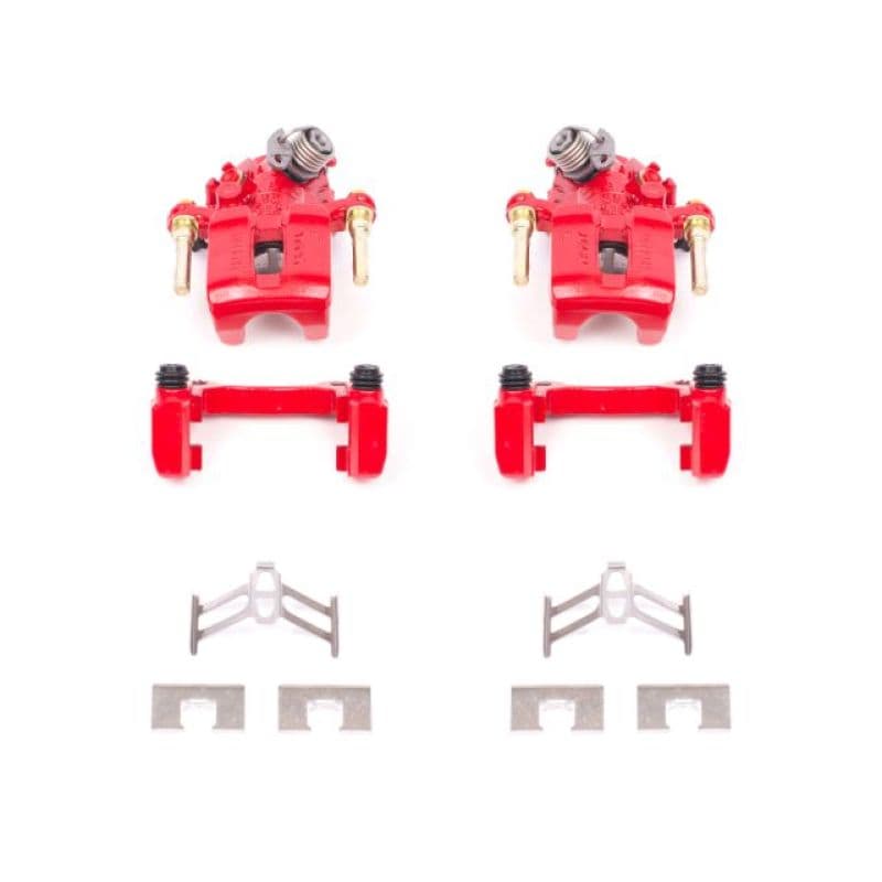 PowerStop Brake Calipers Pair Powder Coated Red Durable High-Temp Finish