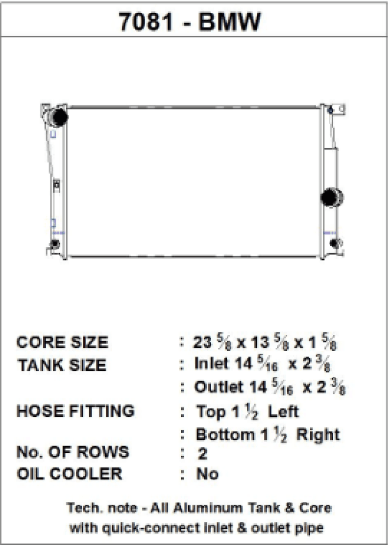 CSF Aluminum Radiator for F2X/F3X with 2-Row Core and B-Tube Technology