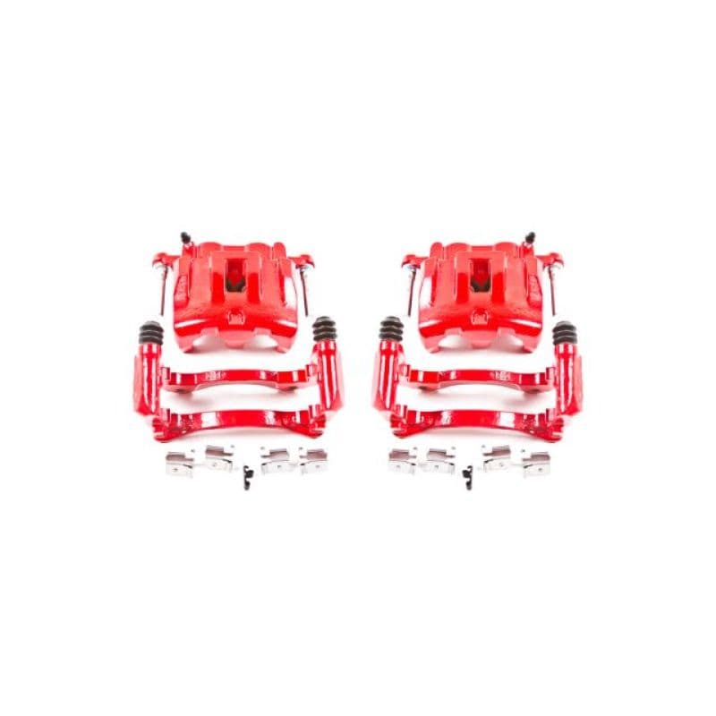 PowerStop Brake Calipers Pair Electrostatic Red Powder Coat Durable Finish