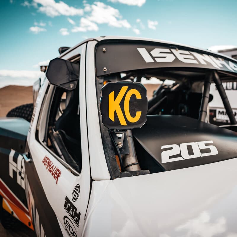 KC HiLiTES Light Cover for FLEX ERA 4 Polycarbonate Black with Yellow Logo - Image 4