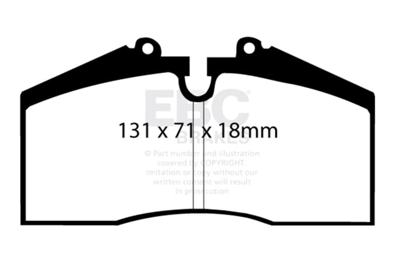 EBC Redstuff Brake Pad Set for Chevy C6 Low Dust Synthetic Fiber Ceramic - Image 2