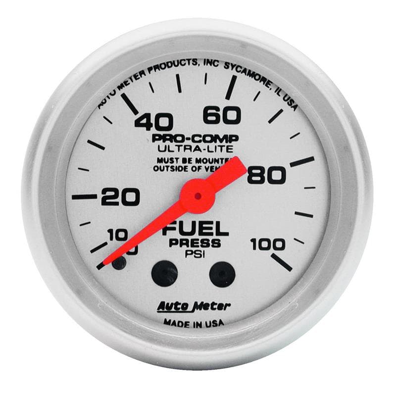 AutoMeter Mechanical Fuel Pressure Gauge for Fuel Injected & Carbureted -4AN - Image 2