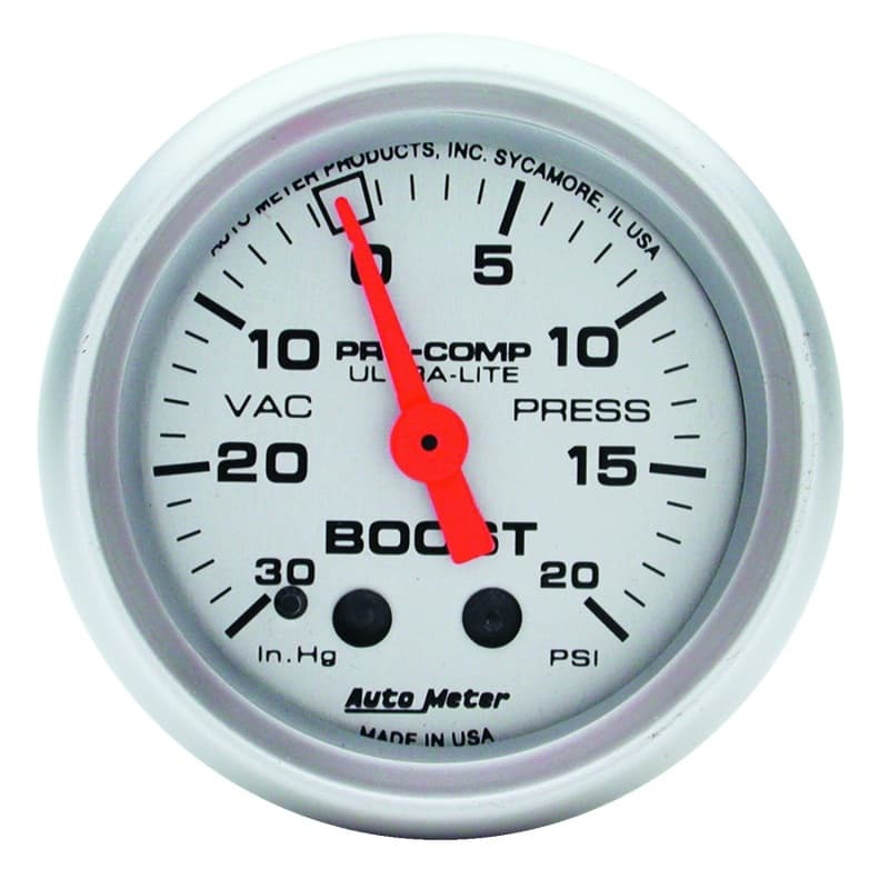 AutoMeter Mechanical Boost/Vac Gauge 1/8" NPT High Precision Bourdon Tube