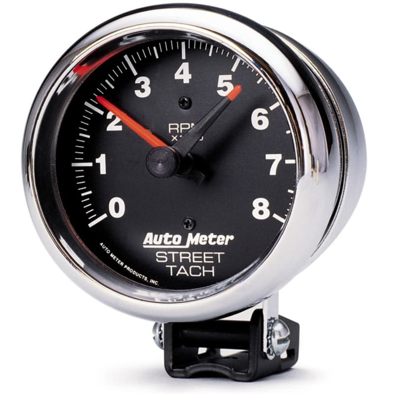 AutoMeter Traditional Chrome Tachometer 0-10,000 RPM Air Core Meter