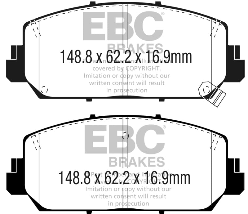 EBC Redstuff Brake Pad Set for Chevy C6 Low Dust Synthetic Fiber Ceramic