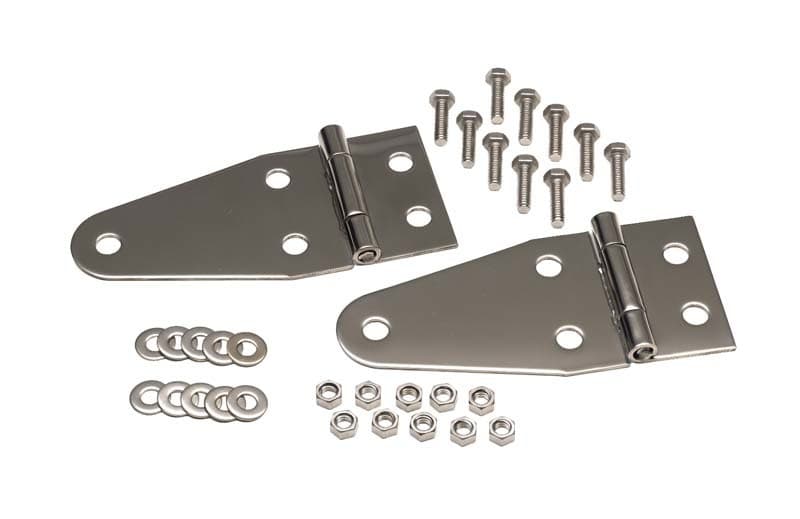 Kentrol Hood Hinge Pair for 55-95 Jeep CJ/Wrangler YJ Polished Silver