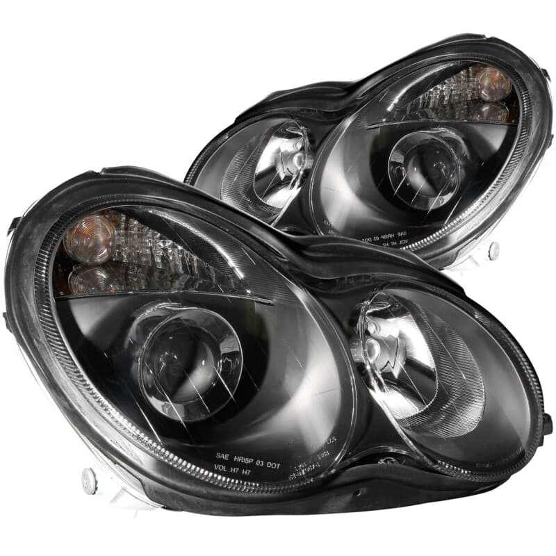 ANZO Projector Headlights for 4Dr Non HID Models Clear Lens Black Housing Pair - Image 2