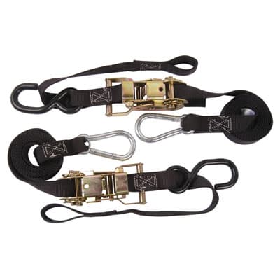 Rider Cargo Ratchet Soft Loop Tie Downs W/Carabiner