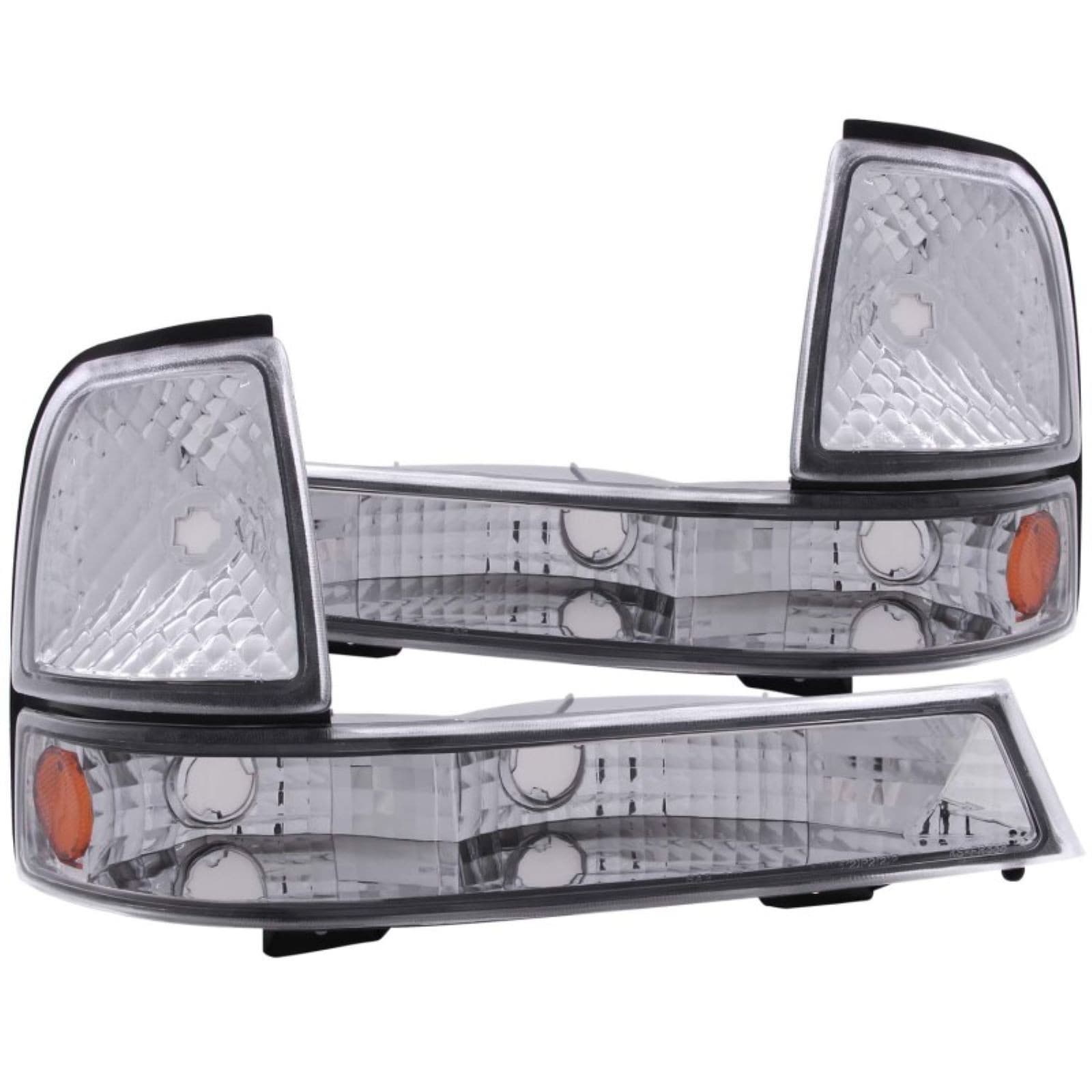 ANZO Euro Parking Lights for Vehicle Clear Lens Chrome Housing Amber Reflecto... - Image 2