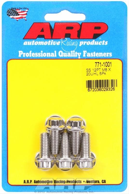 ARP 12pt Hardware Kit M8 x 1.25 x 20mm Stainless Steel Bolts (5/pkg) - Image 2