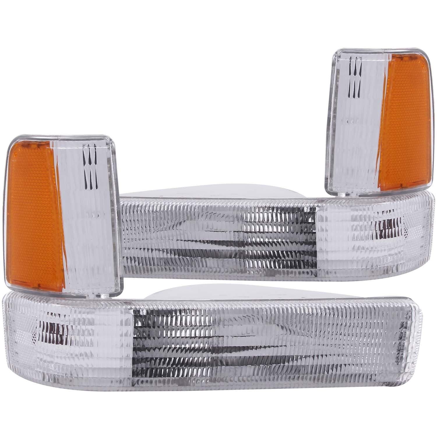 ANZO Parking Light Assembly for Euro Vehicles Clear Lens Chrome Housing Pair - Image 2