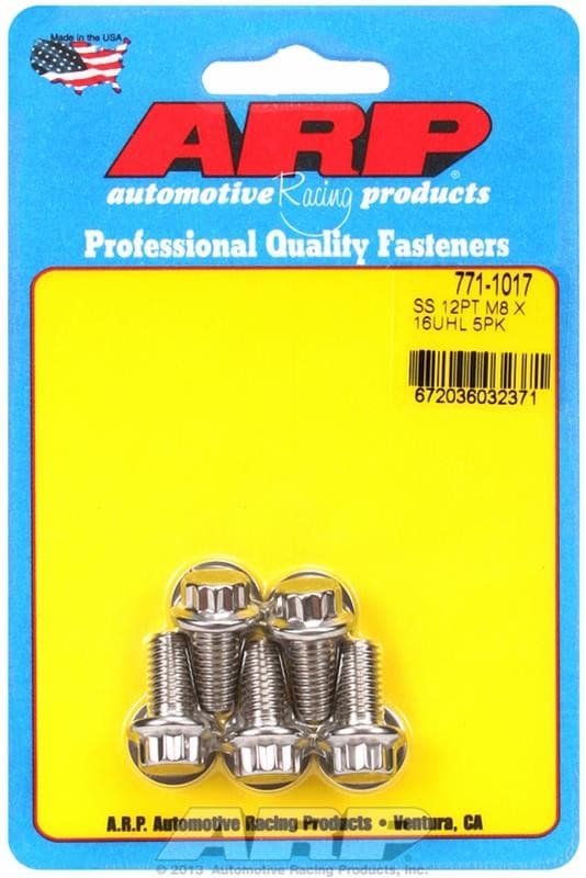 ARP Stainless Steel Bolts M8 x 1.25 x 16mm 12pt Set of 5 - Image 2