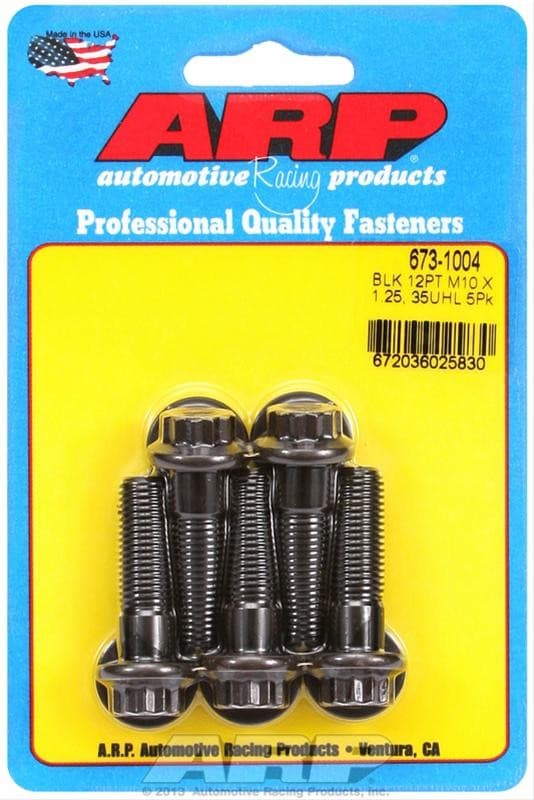 ARP 12pt Hardware Kit M10x1.25x35 Black Oxide Bolts (5-Pack) - Image 2