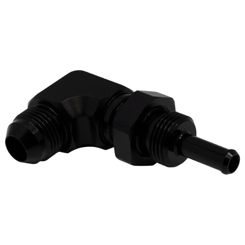DeatschWerks 8AN to 5/16" Bulkhead Adapter 90-Degree Matte Black - Image 2