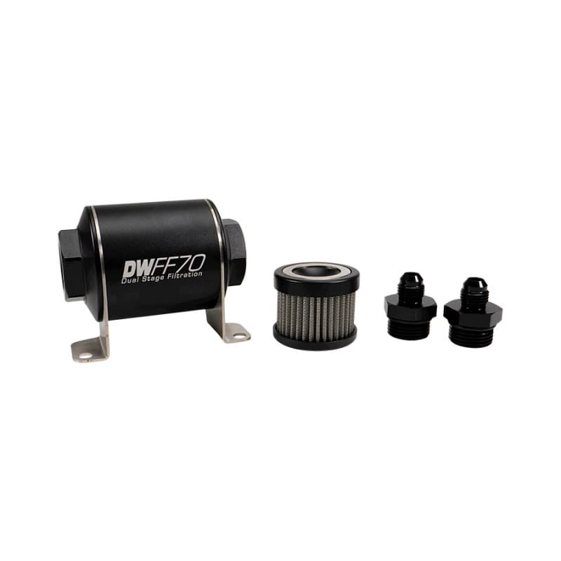 DeatschWerks Fuel Filter Kit 70mm Stainless Steel 5 Micron -6AN Universal - Image 2