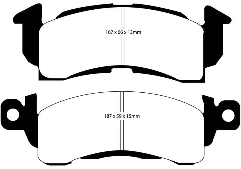 EBC Yellowstuff Brake Pad Set for Street and Track Driving Aramid Fiber Compound - Image 3