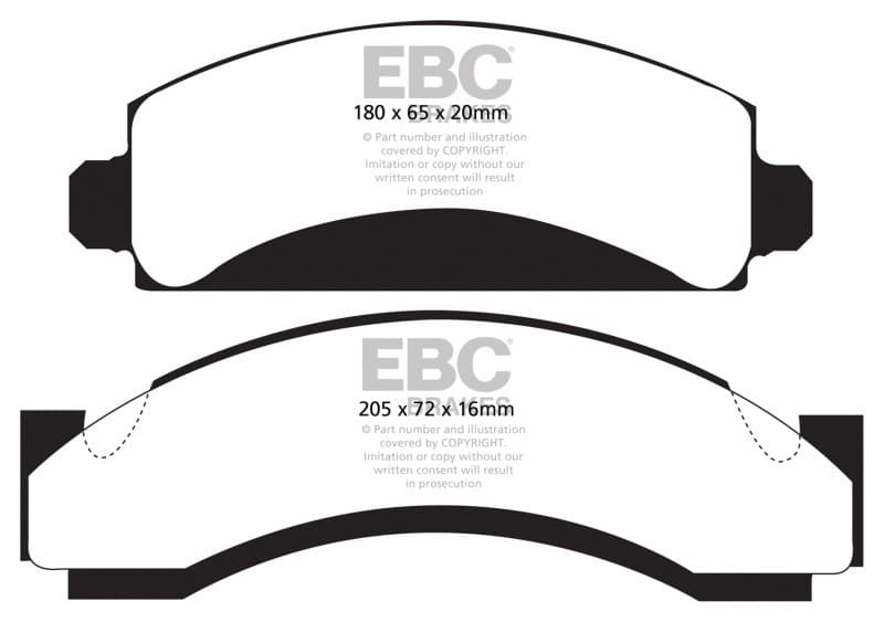EBC Yellowstuff Brake Pad Set for Street and Track Driving Aramid Fiber Compound - Image 3