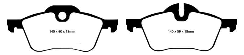 EBC Redstuff Brake Pad Set for Chevy C6 Synthetic Fiber Low Dust - Image 2