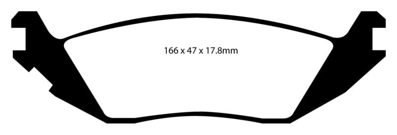 EBC Yellowstuff Brake Pad Set for Street and Track Driving Aramid Fiber Compound - Image 3