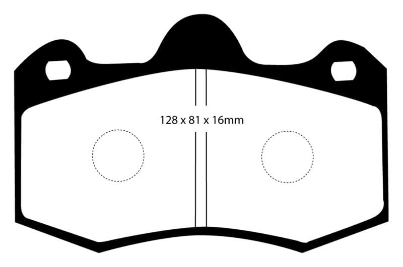 EBC Yellowstuff Brake Pad Set for Street and Track Driving Aramid Fiber Compound - Image 2