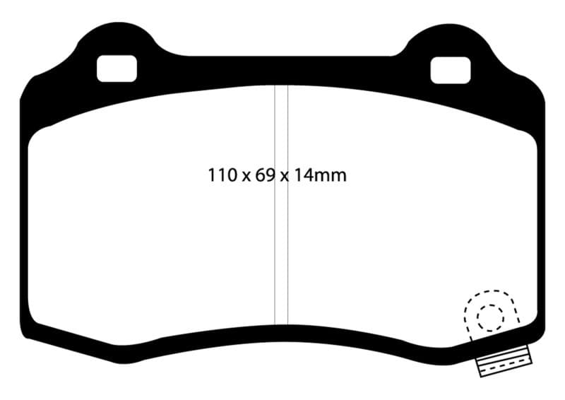 EBC Yellowstuff Brake Pad Set for Street and Track Driving Aramid Fiber Compound - Image 3