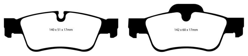 EBC Redstuff Brake Pad Set for Chevy C6 Low Dust Ceramic Compound - Image 2