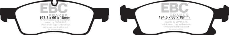 EBC Greenstuff Brake Pad Set for 4x4 Heavy Duty Low Wear Offroad Use - Image 2
