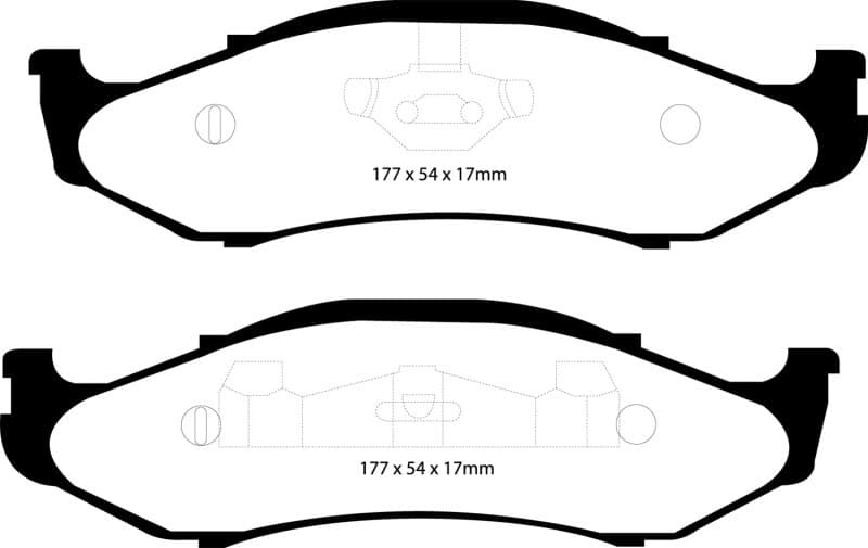 EBC Yellowstuff Brake Pad Set for Street and Track Driving Aramid Fiber Compound - Image 2
