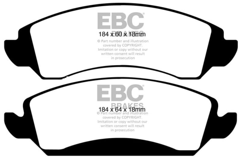 EBC Yellowstuff Brake Pad Set for Street and Track Driving High Friction Comp... - Image 3