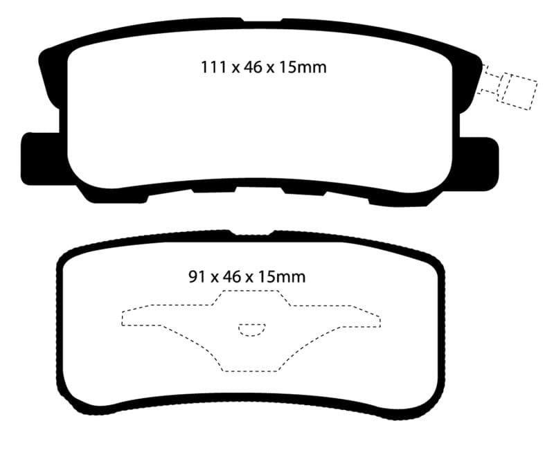 EBC Yellowstuff Brake Pad Set for Street and Track Driving Aramid Fiber Compound - Image 2
