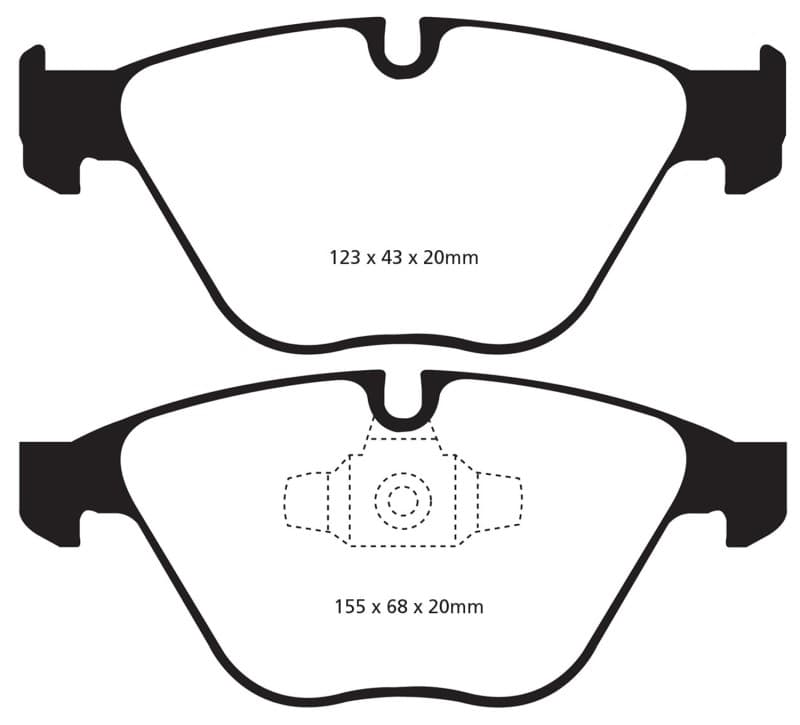 EBC Redstuff Brake Pad Set for Chevy C6 Synthetic Fiber Low Dust - Image 2