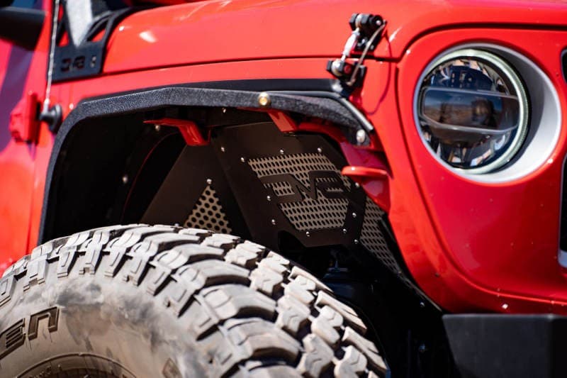 DV8 Offroad Inner Fender Liners for 2018+ Jeep JL Aluminum Black Front - Image 3