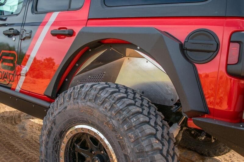 DV8 Offroad Aluminum Inner Fender Liners for 2018+ Jeep JL Rear Black - Image 5
