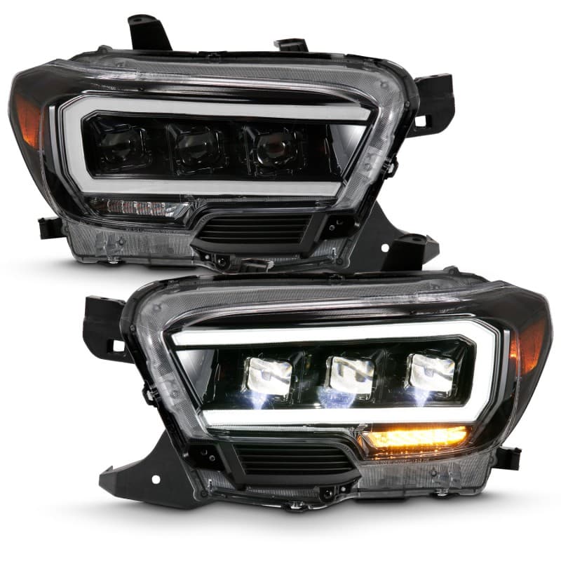 ANZO Projector Headlights for Chevy C6 Clear Lens Black Housing LED Pair - Image 3