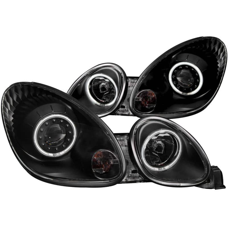 ANZO Projector Headlights for 4Dr Non HID Models Pair Clear Lens Black Housing