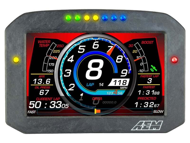 AEM Digital Gauge CD7 Carbon Flat Panel Display with RPM Shift Lights - Image 6