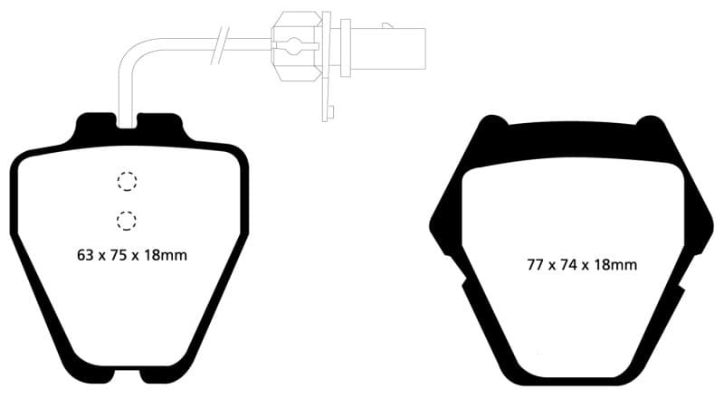 EBC Redstuff Brake Pad Set for Chevy C6 Low Dust Ceramic Fiber Compound - Image 3