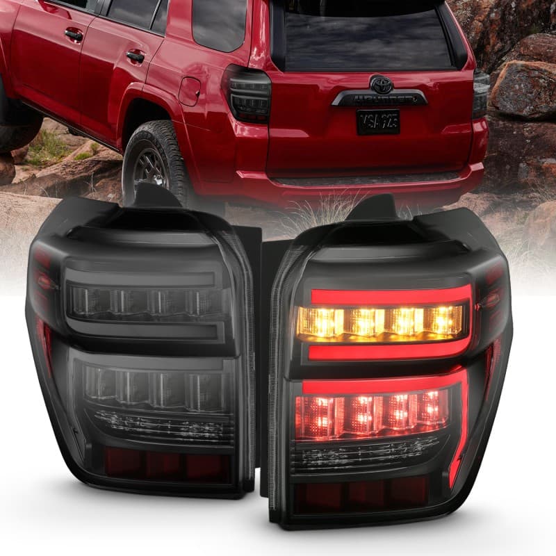 ANZO LED Taillight Assembly Pair Clear Lens Black Housing - Image 5
